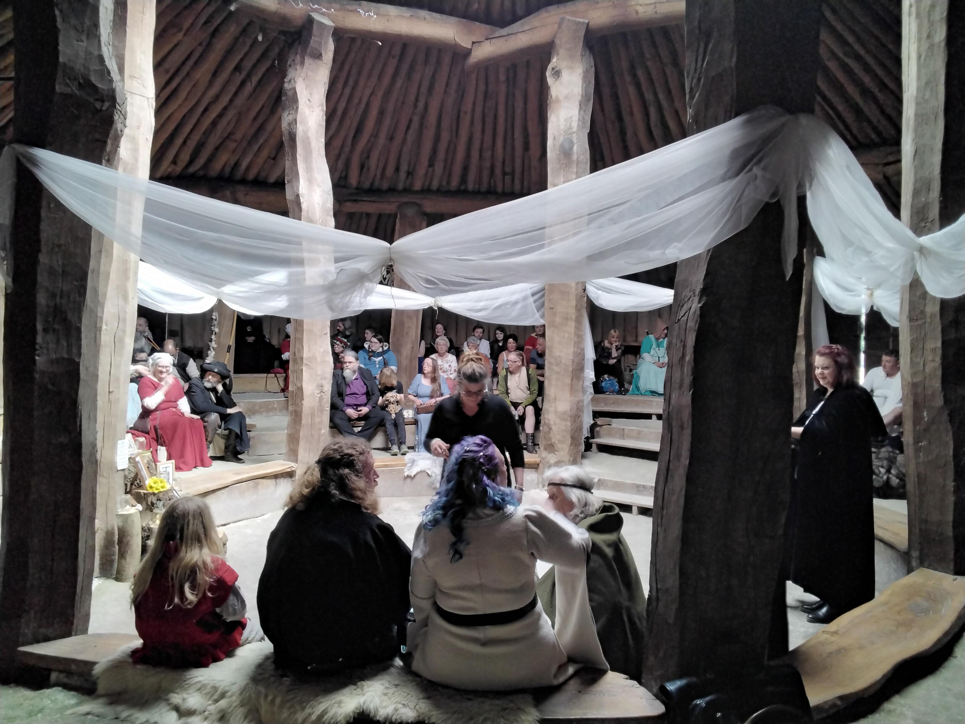 A ceremony inside the Earthouse