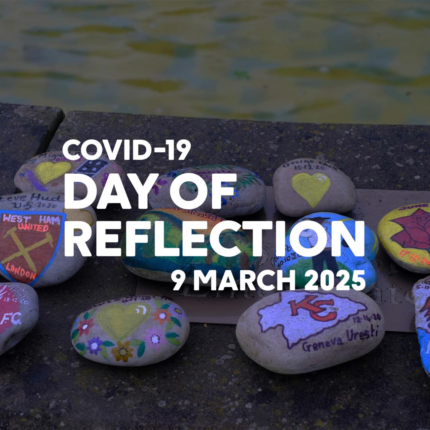 Poster Covid Day of Reflection pebbles