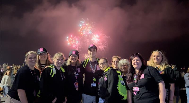 Pineapple project team at fireworks night