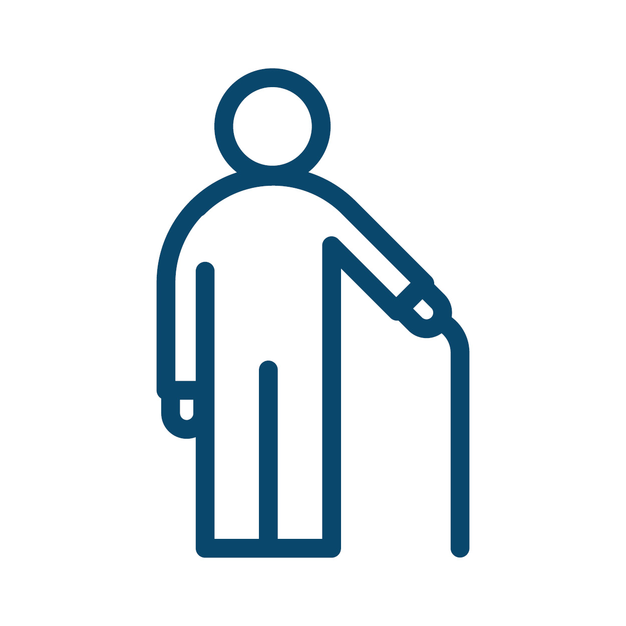 Graphic of man with a walking stick