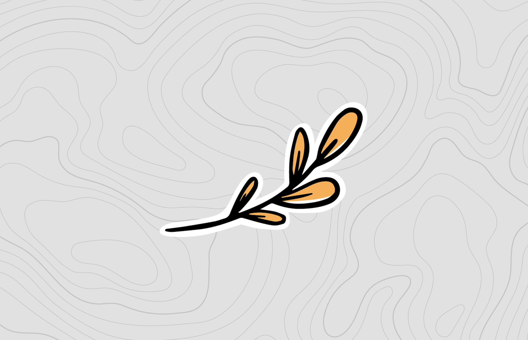 illustration of a branch with golden leaves