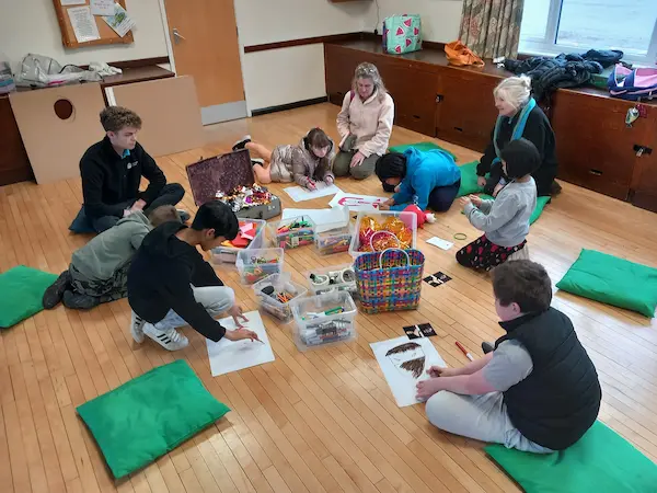 art workshop taking place with children