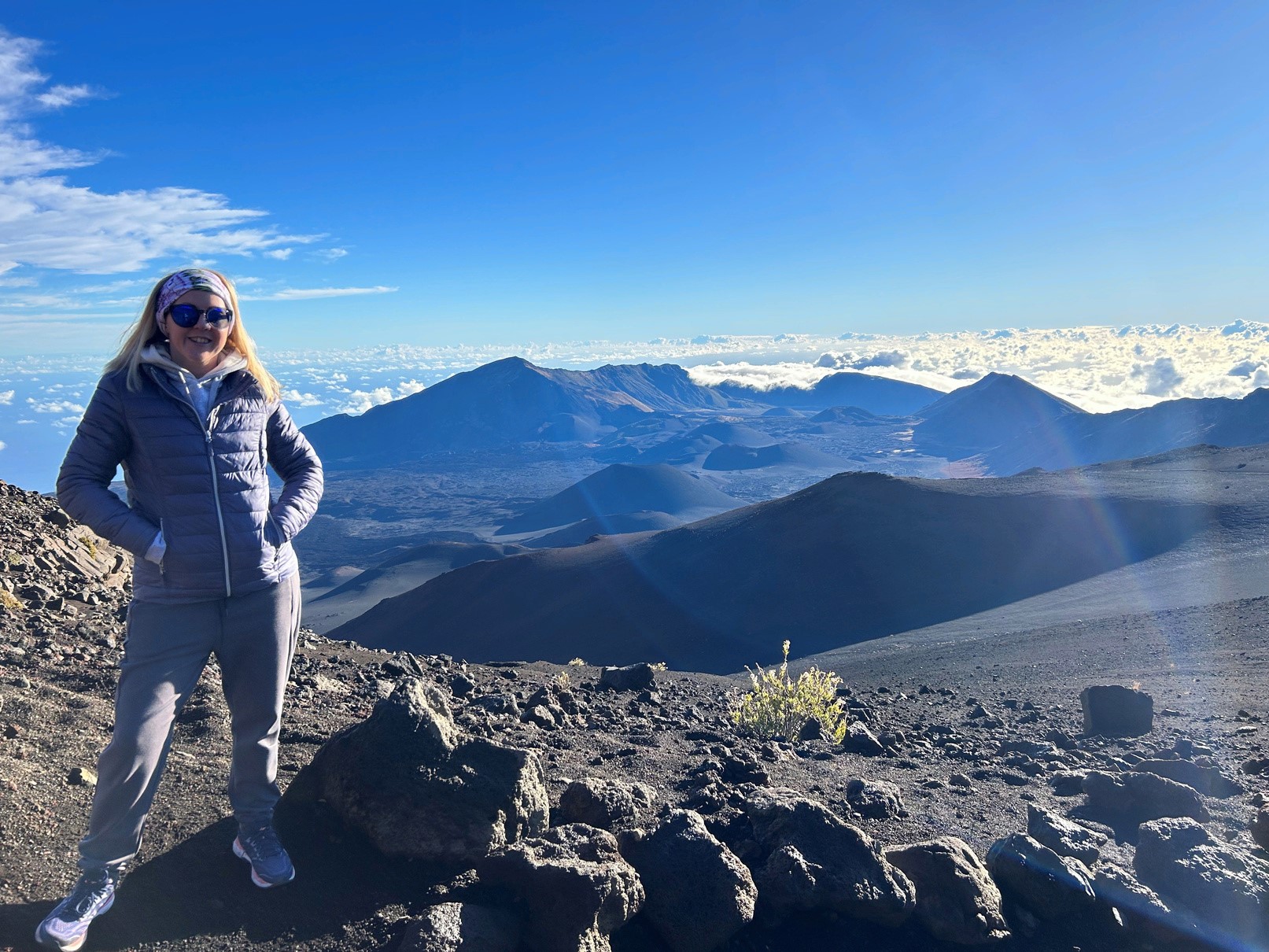 Catherine Ronzitti up a mountain.