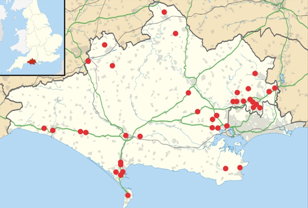 Plan showing cluster sites visited using 2022 data