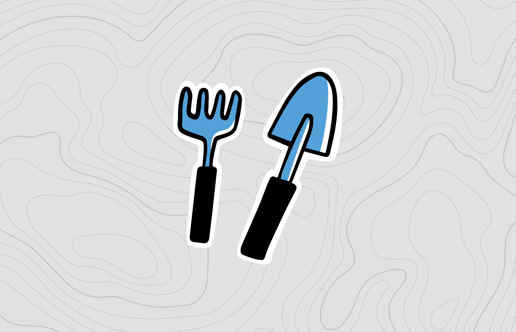 illustration of garden tools