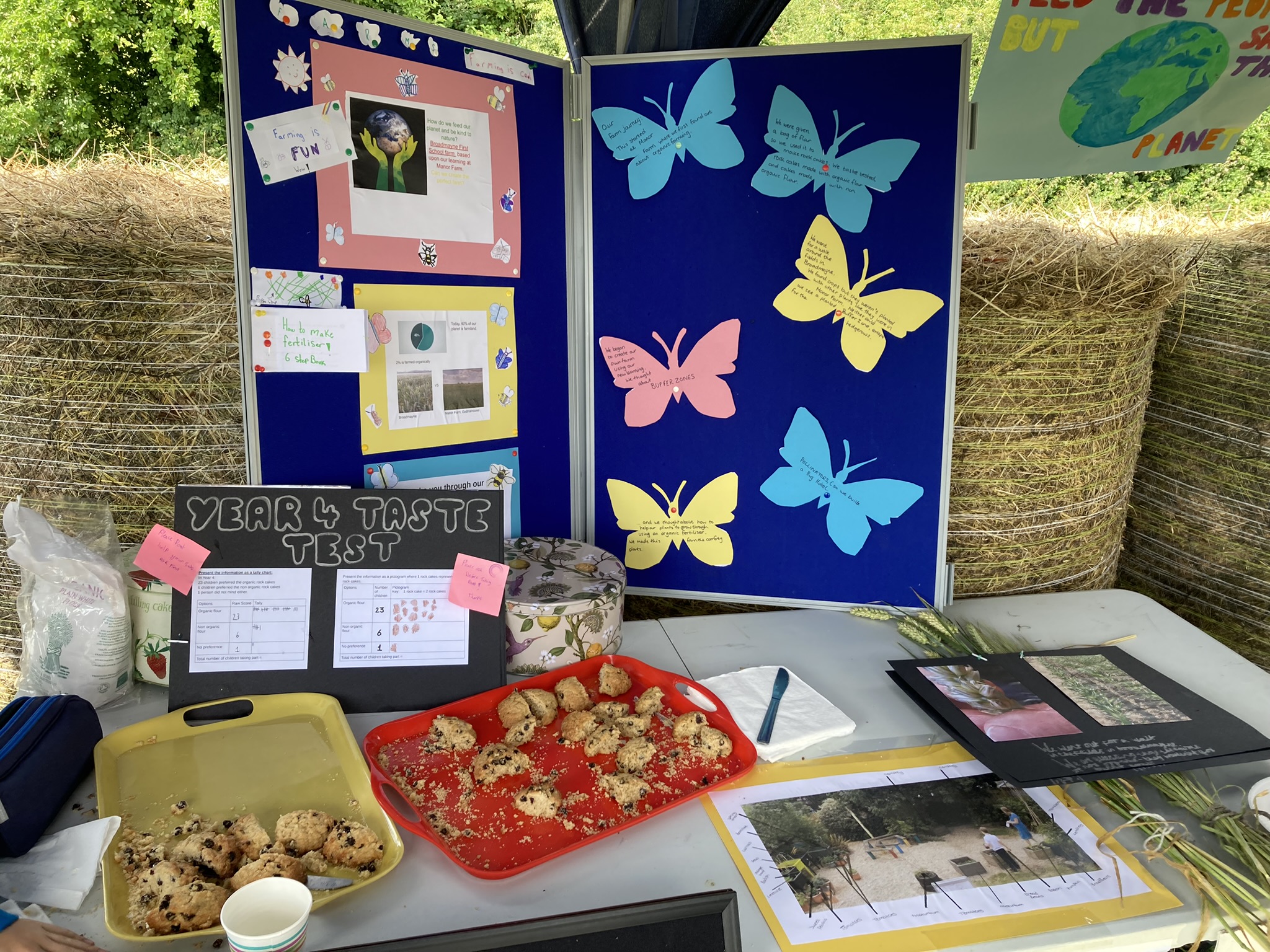 childrens' projects on a table