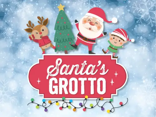 Poster for the Santa's grotto experience.