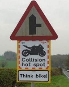 Collision hot spot Think Bike sign