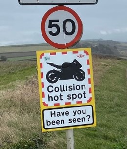 Collision hot spot Have you been seen sign