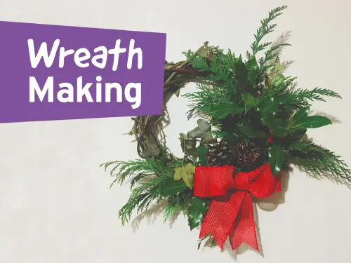 Poster for Wreath making event.